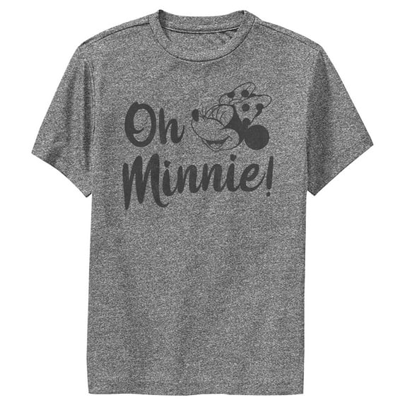Boy's Mickey & Friends Oh Minnie Performance Graphic Tee Charcoal Heather Large