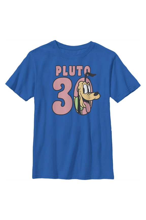 Boy's Mickey & Friends Pluto  Graphic Tee Royal Blue Large