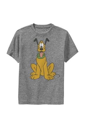 Boy's Mickey & Friends Pluto Perked Dog Ears Performance Graphic Tee Charcoal Heather Small