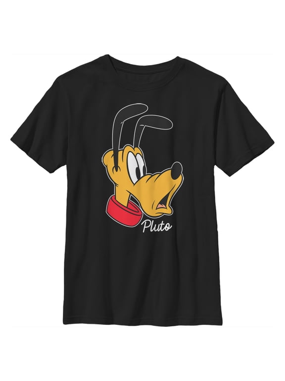Boy's Mickey & Friends Pluto Portrait Graphic Tee Black Large