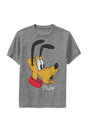 Boy's Mickey & Friends Pluto Portrait Performance Graphic Tee Charcoal Heather X Large