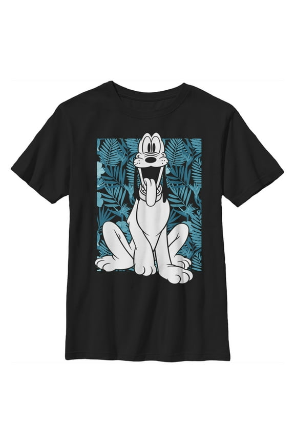 Boy's Mickey & Friends Pluto Smiles Graphic Tee Black Large