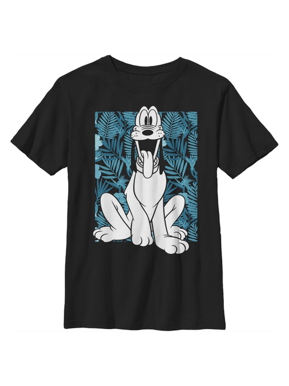Boy's Mickey & Friends Pluto Smiles Graphic Tee Black X Large