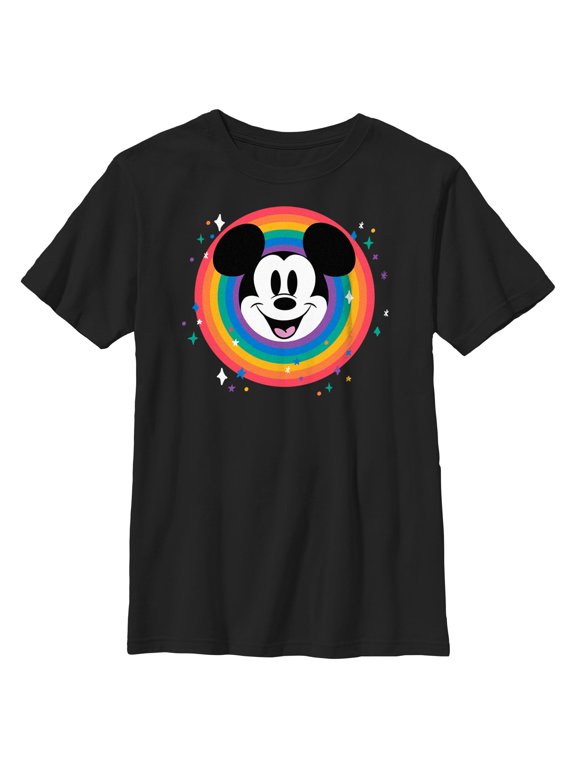 Boy's Mickey & Friends Rainbow Circle Graphic T-Shirt