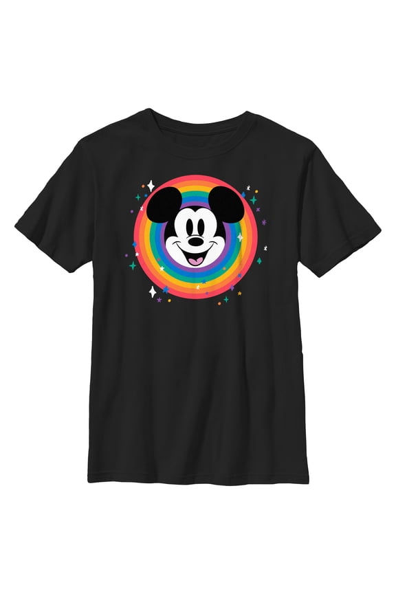 Boy's Mickey & Friends Rainbow Circle Graphic T-Shirt