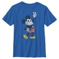thumbnail image 1 of Boy's Mickey & Friends Retro American Peace Sign  Graphic Tee Royal Blue Large, 1 of 5