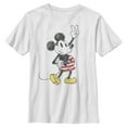 thumbnail image 1 of Boy's Mickey & Friends Retro American Peace Sign  Graphic Tee White X Small, 1 of 4