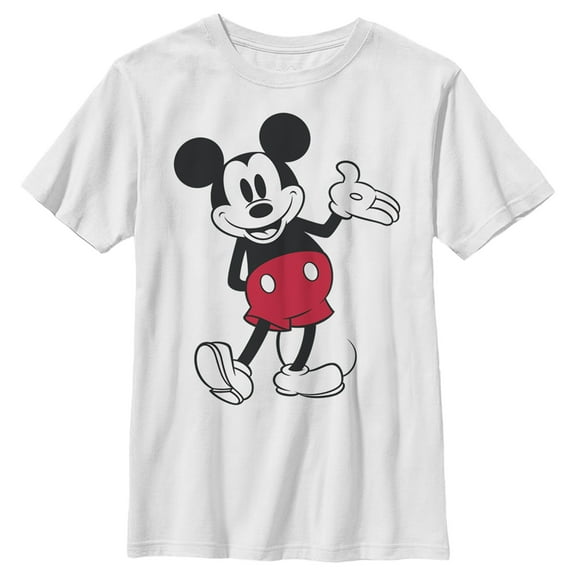 Boy's Mickey & Friends Retro Front Facing Pose  Graphic Tee White X Large