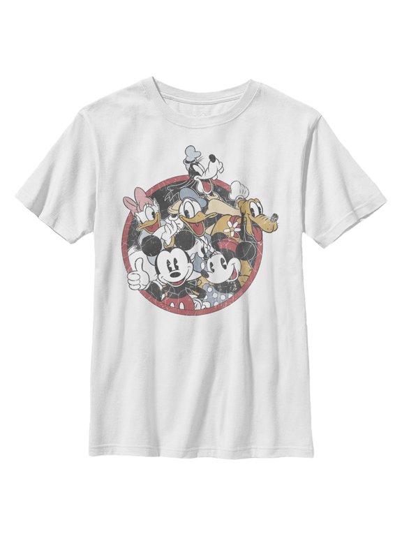 Boy's Mickey & Friends Retro Group Shot Graphic Tee White X Small