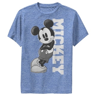 Boy's Mickey & Friends Retro Leaning Performance Graphic Tee Royal Blue Heather Large