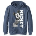 thumbnail image 1 of Boy's Mickey & Friends Retro Leaning  Pull Over Hoodie Navy Blue Heather Medium, 1 of 4