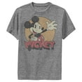 thumbnail image 1 of Boy's Mickey & Friends Retro Mickey Mouse  Performance Graphic Tee Charcoal Heather Small, 1 of 4
