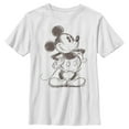 thumbnail image 1 of Boy's Mickey & Friends Retro Mickey Mouse Sketch Graphic Tee White Small, 1 of 4
