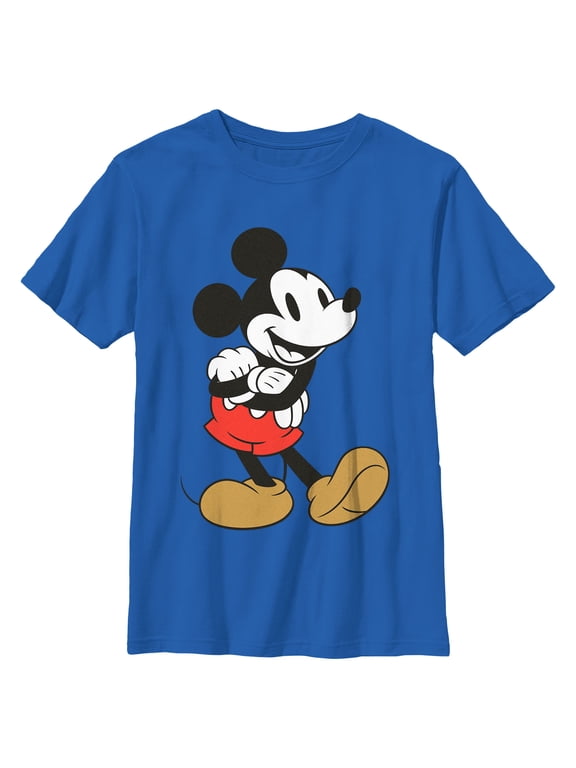 Boy's Mickey & Friends Retro Pose Graphic Tee Royal Blue Medium