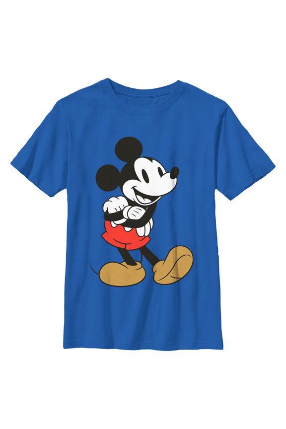 Boy's Mickey & Friends Retro Pose Graphic Tee Royal Blue Small