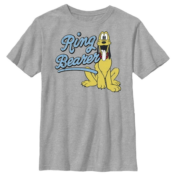 Boy's Mickey & Friends Retro Ring Bearer Pluto Graphic Tee Athletic Heather X Large