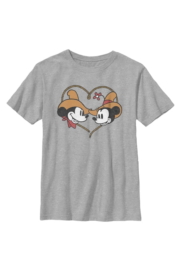 Boy's Mickey & Friends Rodeo Couple Graphic Tee Athletic Heather Small