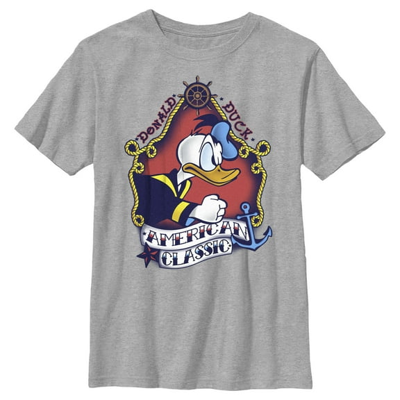 Boy's Mickey & Friends Sailor Donald  Graphic Tee Athletic Heather Medium