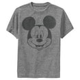 thumbnail image 1 of Boy's Mickey & Friends Smiling Mickey Mouse Distressed Performance Graphic Tee Charcoal Heather Medium, 1 of 4