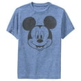 thumbnail image 1 of Boy's Mickey & Friends Smiling Mickey Mouse Distressed  Performance Graphic Tee Royal Blue Heather Small, 1 of 4