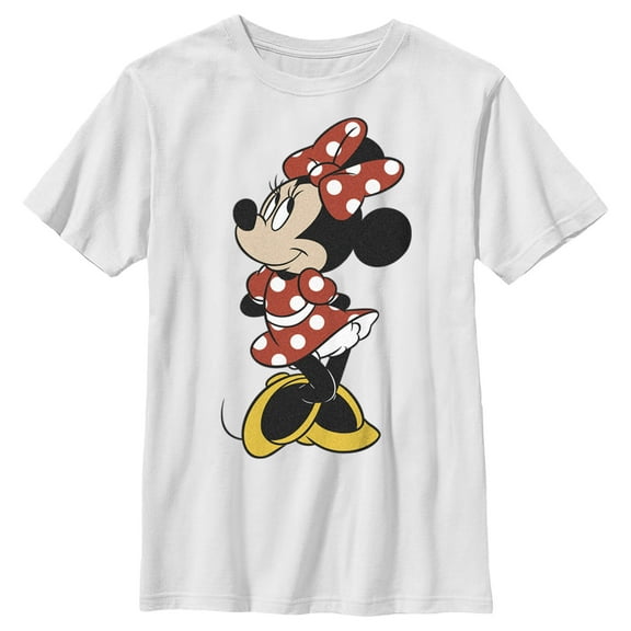 Boy's Mickey & Friends Smiling Minnie Mouse Portrait  Graphic Tee White Medium