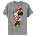 thumbnail image 1 of Boy's Mickey & Friends Smiling Minnie Mouse Portrait  Performance Graphic Tee Charcoal Heather Small, 1 of 4