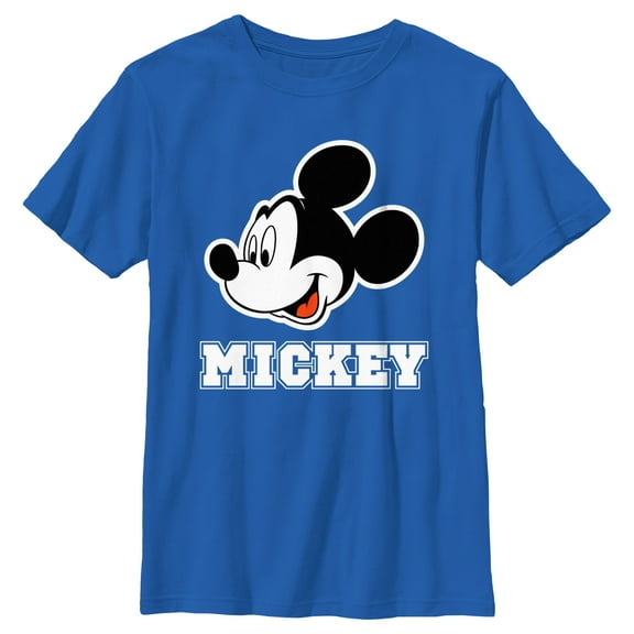 Boy's Mickey & Friends Sporty Side Profile Graphic Tee Royal Blue Large