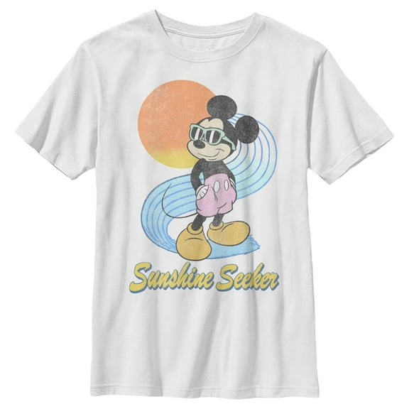 Boy's Mickey & Friends Sunshine Seeker  Graphic Tee White X Large