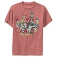 thumbnail image 1 of Boy's Mickey & Friends The Gangs Together For Holiday  Performance Graphic Tee Red Heather X Large, 1 of 4