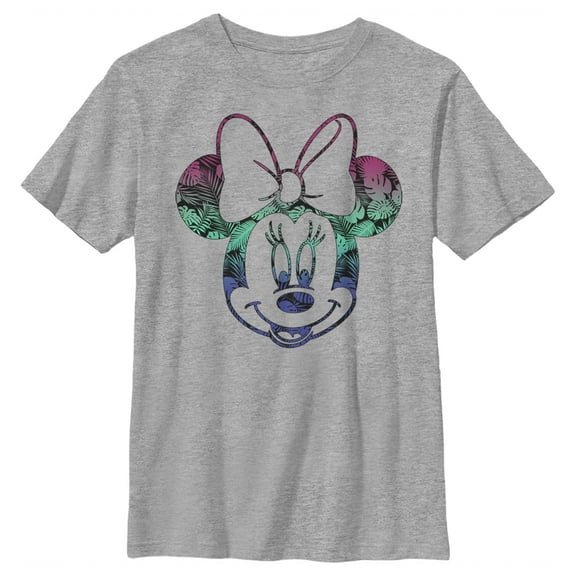 Boy's Mickey & Friends Tropical Minnie  Graphic Tee Athletic Heather Medium