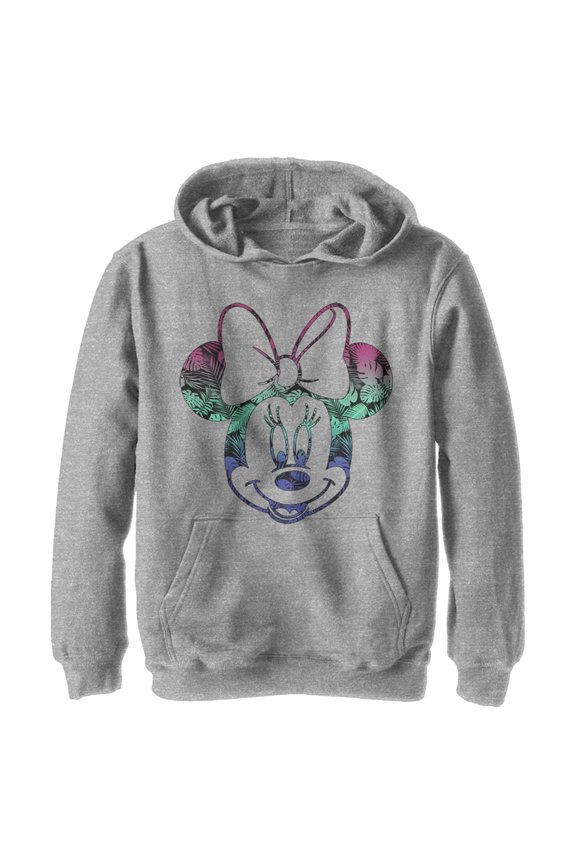 Boy's Mickey & Friends Tropical Minnie Pull Over Hoodie Athletic Heather Medium
