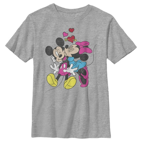 Boy's Mickey & Friends Valentine's Day Minnie Mouse Smooch Graphic Tee Athletic Heather X Large