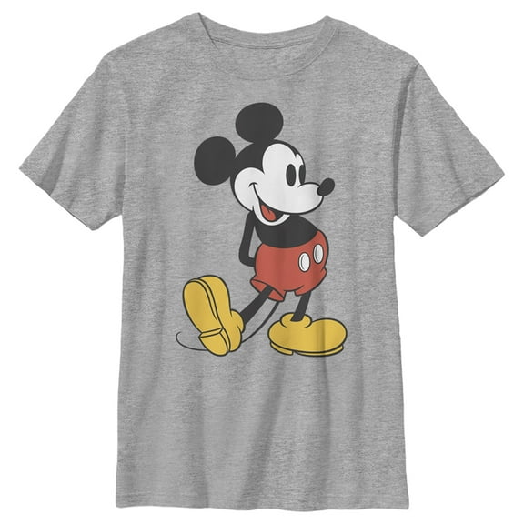 Boy's Mickey & Friends Mickey Mouse Large Pose Graphic Tee Athletic Heather Large