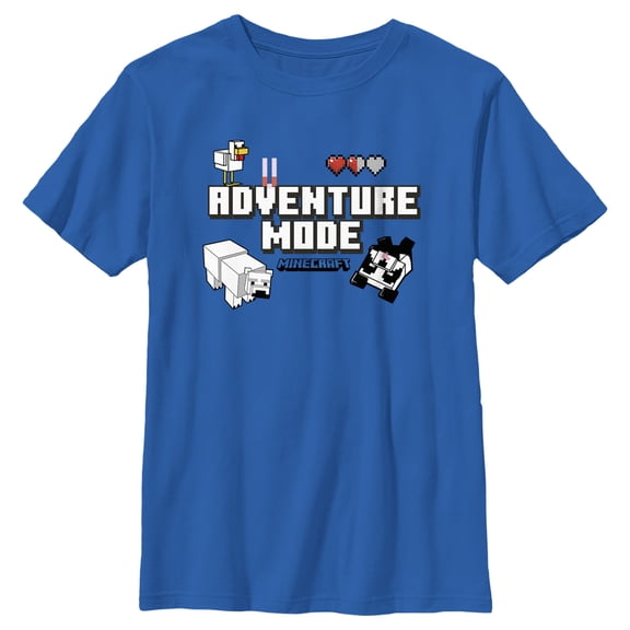 Boy's Minecraft Adventure Mode Bears Graphic Tee Royal Blue Medium