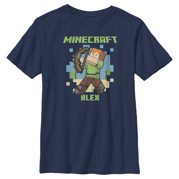Boy's Minecraft Alex  Graphic Tee Navy Blue X Small