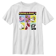 Boy's Minecraft Animal Mobs Boxes Graphic Tee White Small