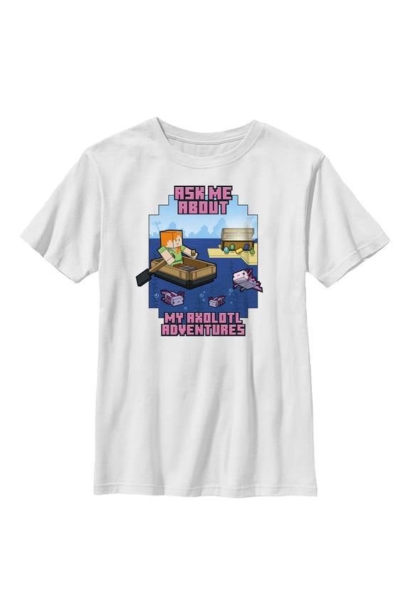 Boy's Minecraft Axolotl Adventures Graphic T-Shirt