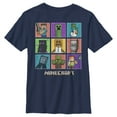 thumbnail image 1 of Boy's Minecraft Character Boxes Graphic Tee Navy Blue Large, 1 of 9