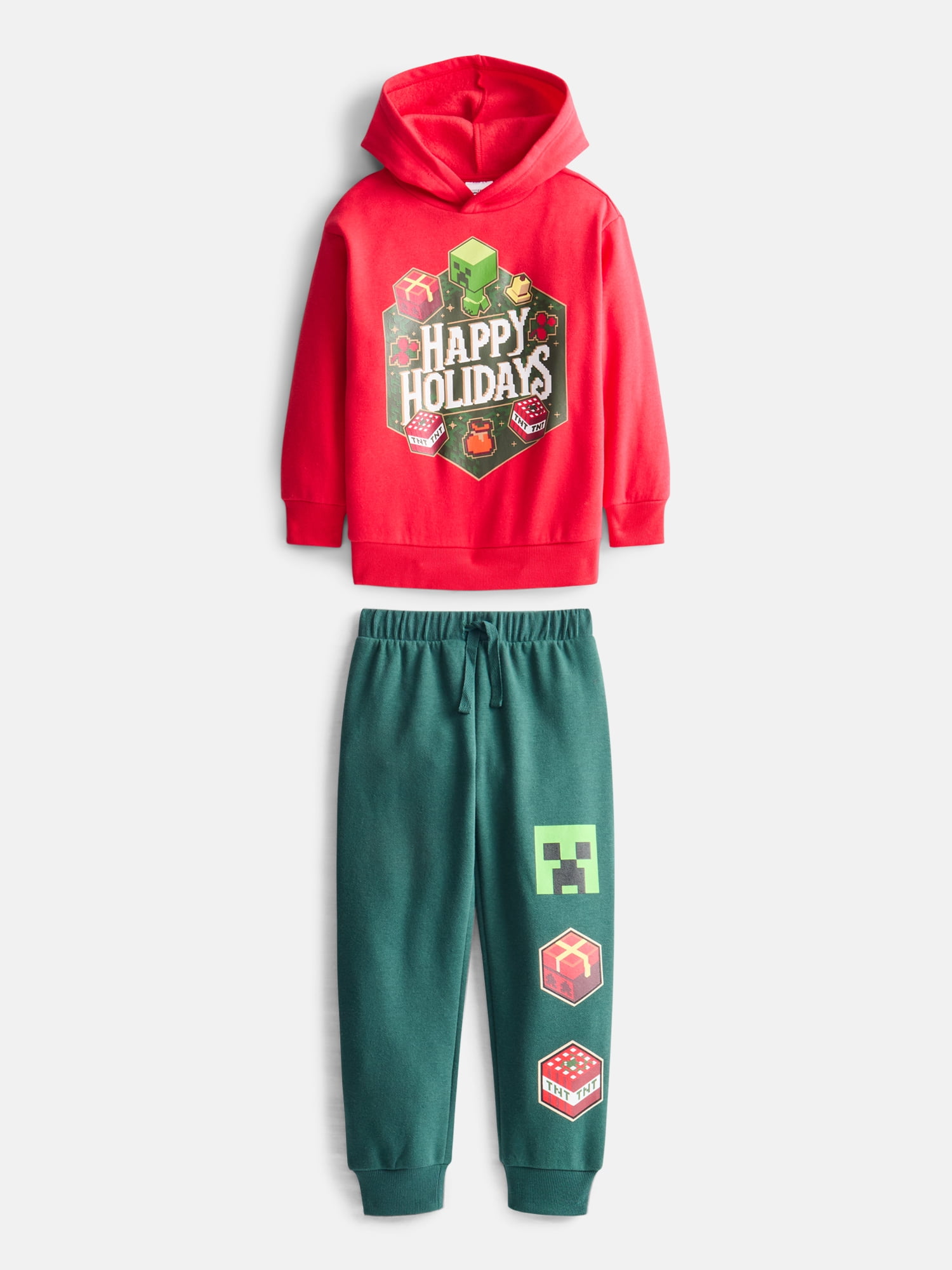 Boy's Minecraft Christmas 2PC Hoodie and Long Pant Set, Sizes 4-16
