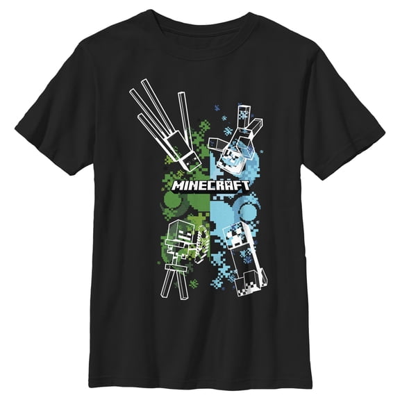 Boy's Minecraft Ender Buddies  Graphic Tee Black Large
