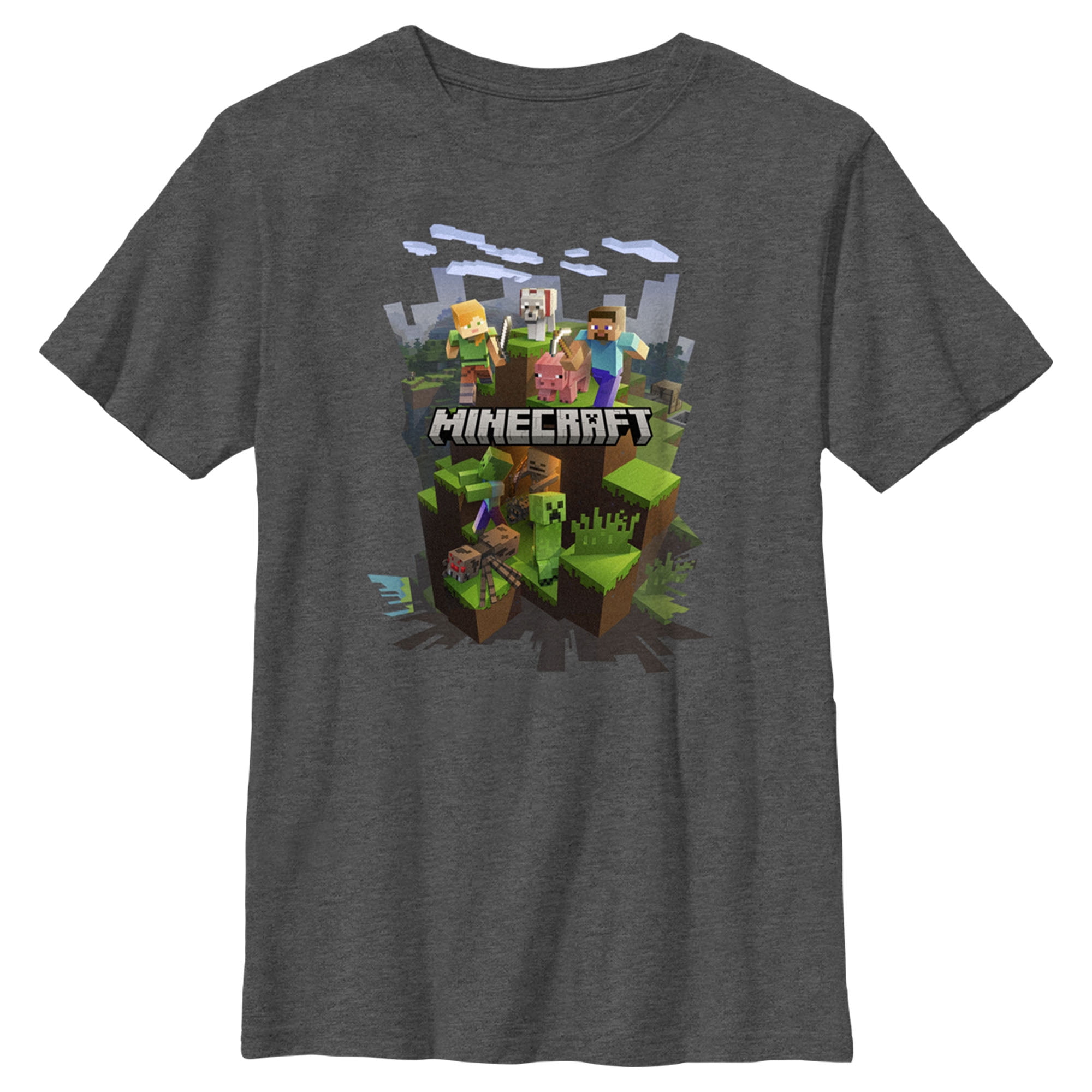  Minecraft Big Boys' Giant Creeper And Logo Tie-Dye Graphic  Print T-Shirt, Small: Clothing, Shoes & Jewelry