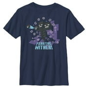 Boy's Minecraft Fear the Wither Graphic Tee Navy Blue X Large