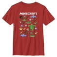thumbnail image 1 of Boy's Minecraft Fish and Mobs Graphic Tee Red Small, 1 of 4