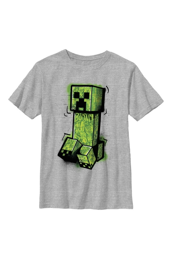 Boys' Husky Minecraft Graffiti Creeper Graphic T-Shirt