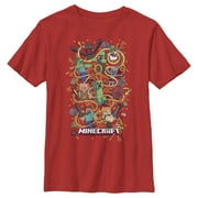 Boys' Minecraft No One Is Safe Character Tornado Graphic Tee Red X Small