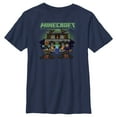 thumbnail image 1 of Boy's Minecraft Halloween Creeper Haunted House  Graphic Tee Navy Blue X Small, 1 of 9