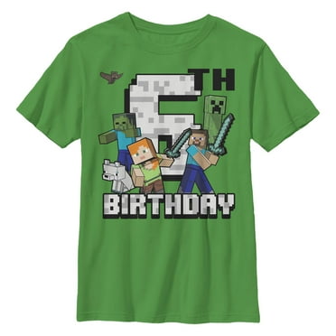 Boy's Minecraft Happy 6th Birthday  Graphic T-Shirt