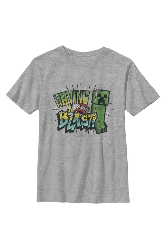 Boy's Minecraft Having a Blast Graphic Tee Athletic Heather Large