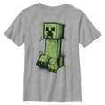 thumbnail image 1 of Boy's Minecraft Graffiti Creeper Graphic Tee Athletic Heather Medium, 1 of 5