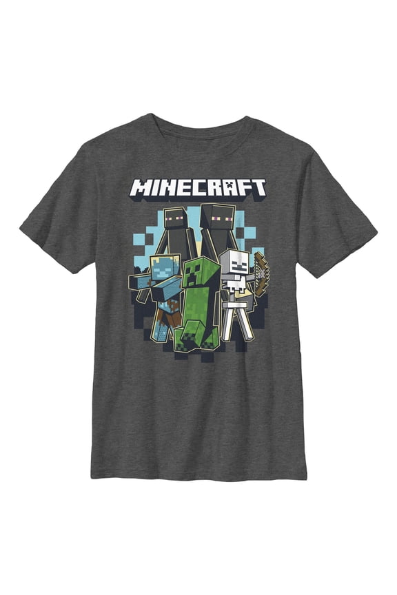 Boy's Minecraft Jolly Mobs Collection Graphic T-Shirt